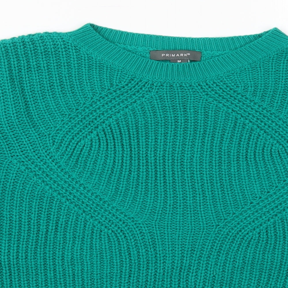 Primark Womens Green Round Neck  Acrylic Pullover Jumper Size 10