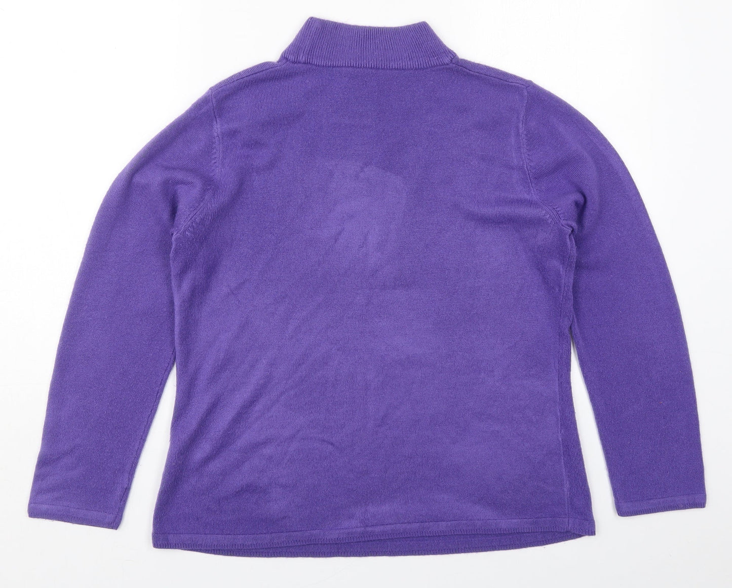 Preworn Womens Purple Crew Neck  Acrylic Pullover Jumper Size M