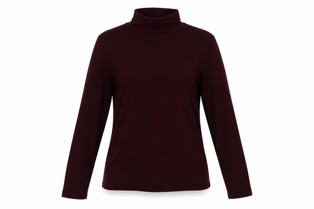 New Look Womens Red  Viscose Jersey T-Shirt Size 12 High Neck