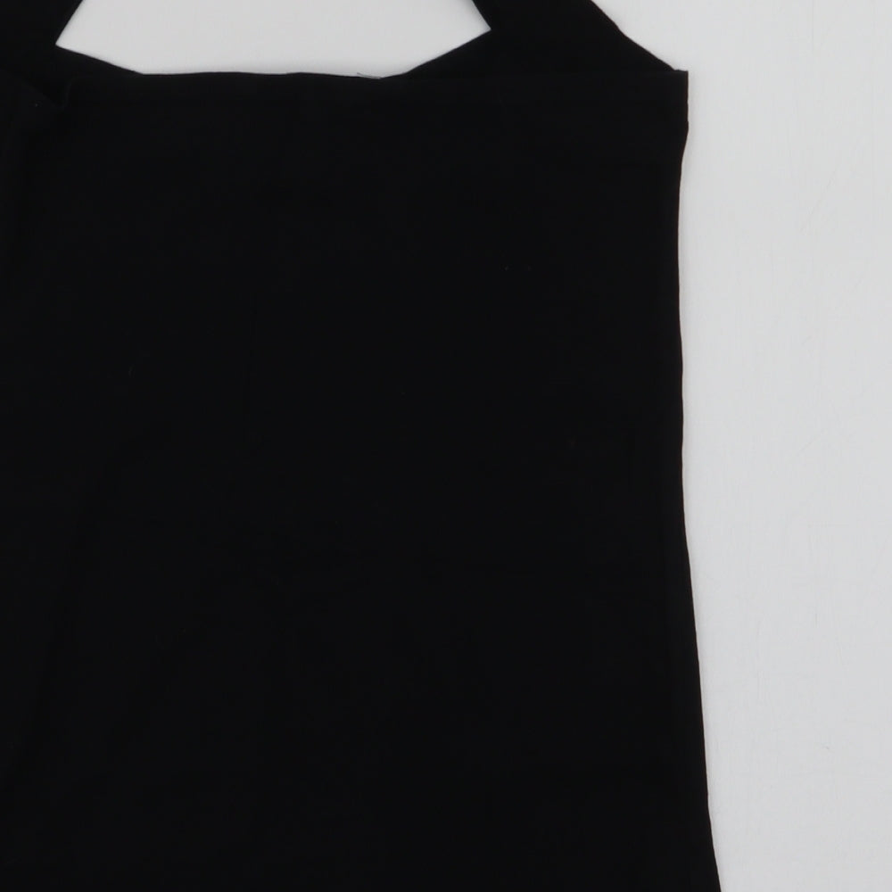 Aokaisha Womens Black  Polyester Jersey Tank Size XL Halter