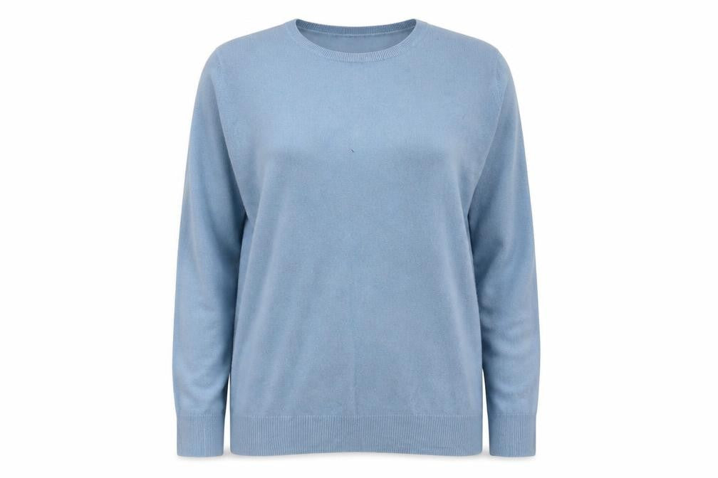 V by Very Womens Blue Round Neck  Acrylic Pullover Jumper Size 14