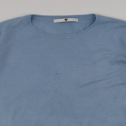 V by Very Womens Blue Round Neck  Acrylic Pullover Jumper Size 14