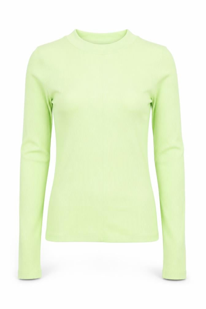 Topshop Womens Green  Polyester Basic T-Shirt Size 8 Mock Neck