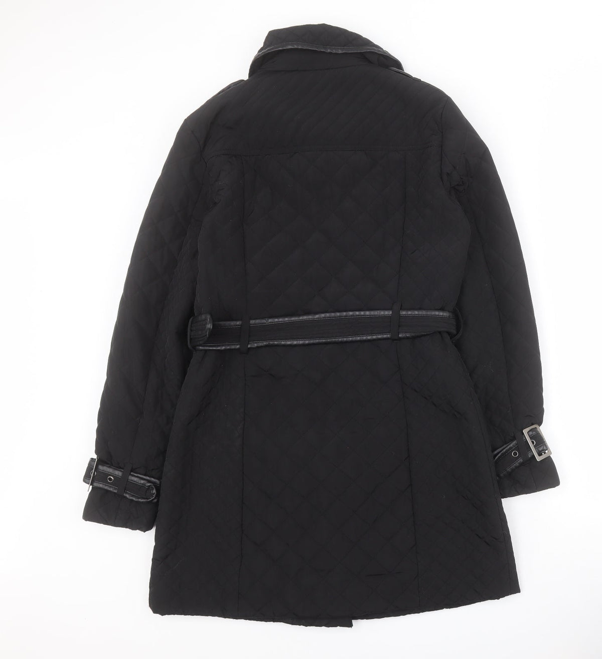 Matalan Womens Black   Quilted Coat Size 10  Zip