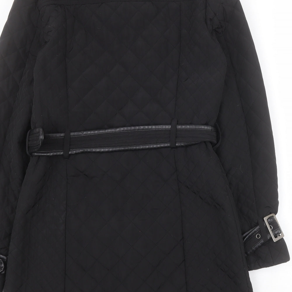 Matalan Womens Black   Quilted Coat Size 10  Zip