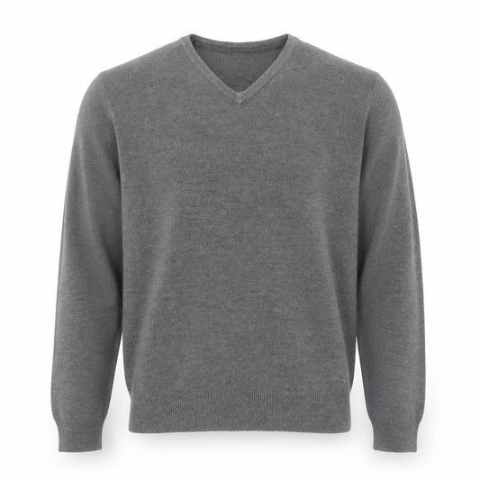 Burton Mens Grey V-Neck  Acrylic Pullover Jumper Size L