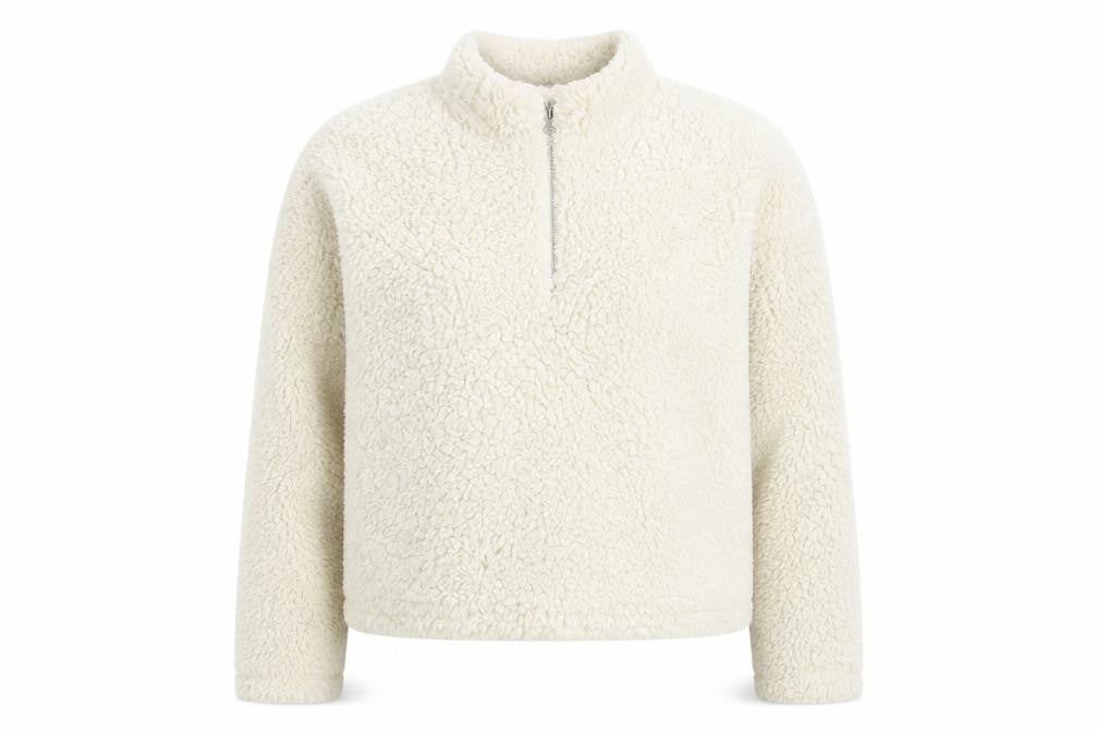New Look Womens White  100% Polyester Pullover Sweatshirt Size L  Zip