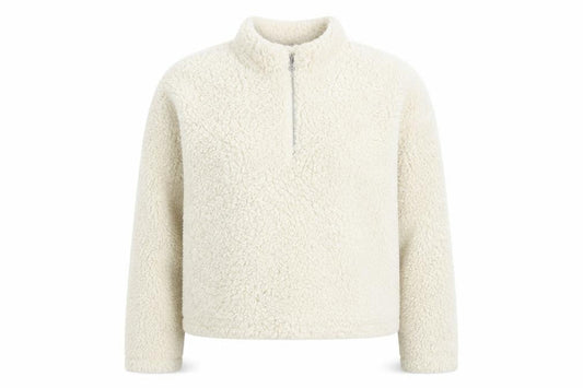 New Look Womens White  100% Polyester Pullover Sweatshirt Size L  Zip
