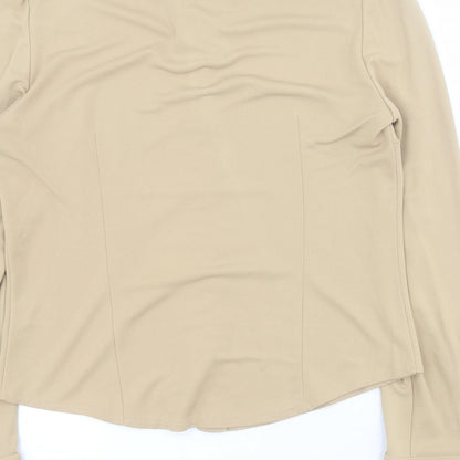 Debenhams Womens Brown  Viscose Basic Button-Up Size 12 Collared