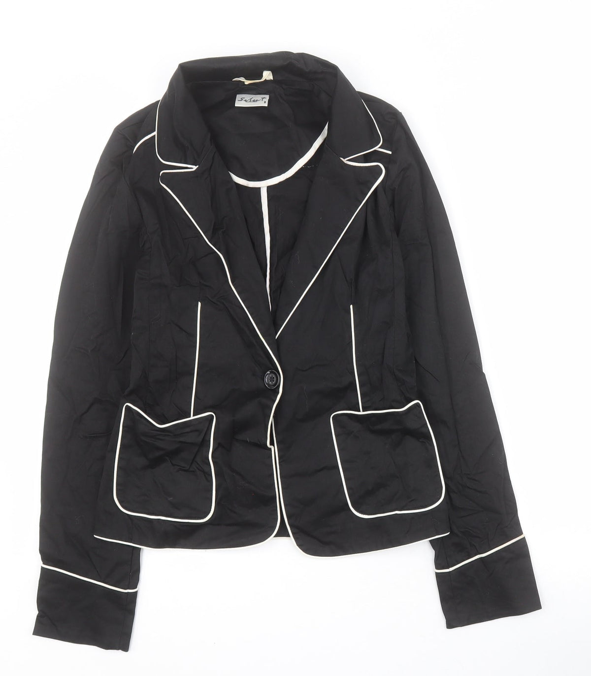 Select Womens Black   Jacket Blazer Size 8  Button