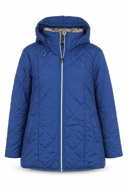 Anne De Lancay Womens Blue   Quilted Coat Size 8  Zip