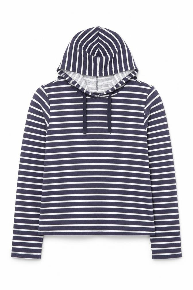 ASOS Womens Blue Striped Polyester Pullover Hoodie Size 6  Pullover