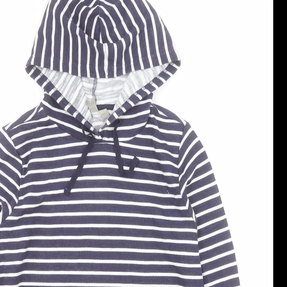 ASOS Womens Blue Striped Polyester Pullover Hoodie Size 6  Pullover