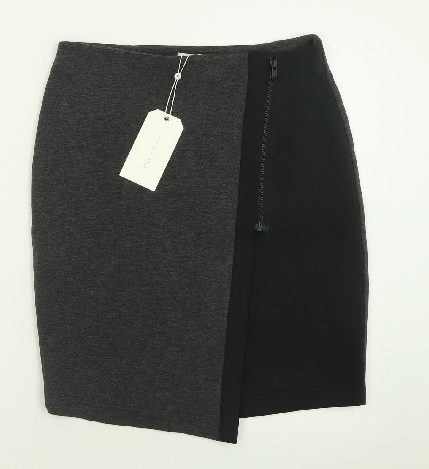 Part Two Womens Grey  Polyester Straight & Pencil Skirt Size M   Zip