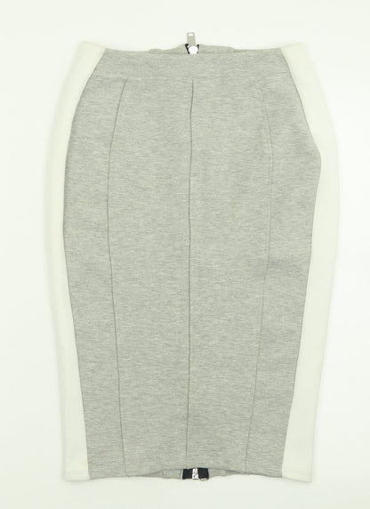 River Island Womens Grey  Polyester A-Line Skirt Size 8   Zip