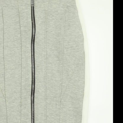River Island Womens Grey  Polyester A-Line Skirt Size 8   Zip