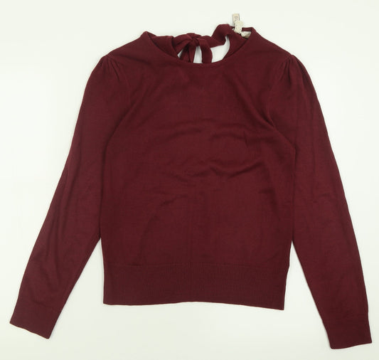 H&M Womens Purple Crew Neck  Acrylic Pullover Jumper Size S