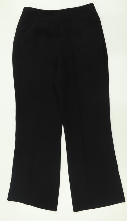 Bonmarché Womens Black Polyester Trousers Size 12 L29 in Regular Button