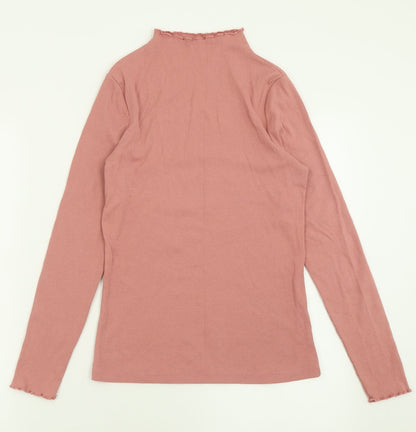 Tu Womens Pink High Neck  Polyester Pullover Jumper Size 12