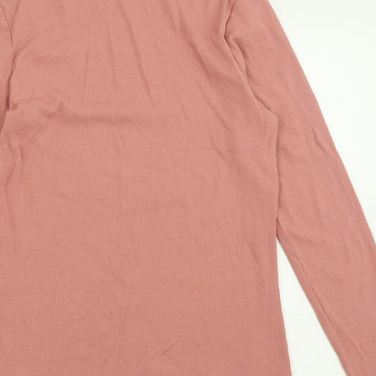 Tu Womens Pink High Neck  Polyester Pullover Jumper Size 12