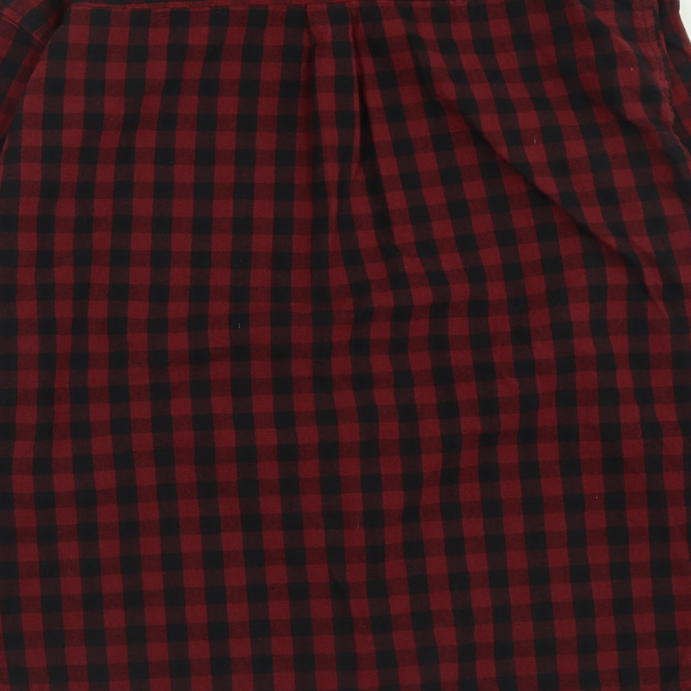 Springfield Mens Red Plaid Cotton  Button-Up Size XL Collared Button