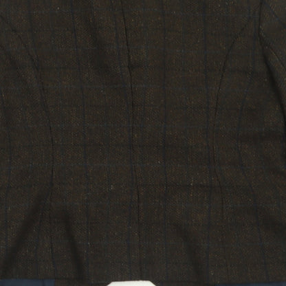 Preloved TU Womens Brown Check  Jacket Blazer Size 10  Button - Label