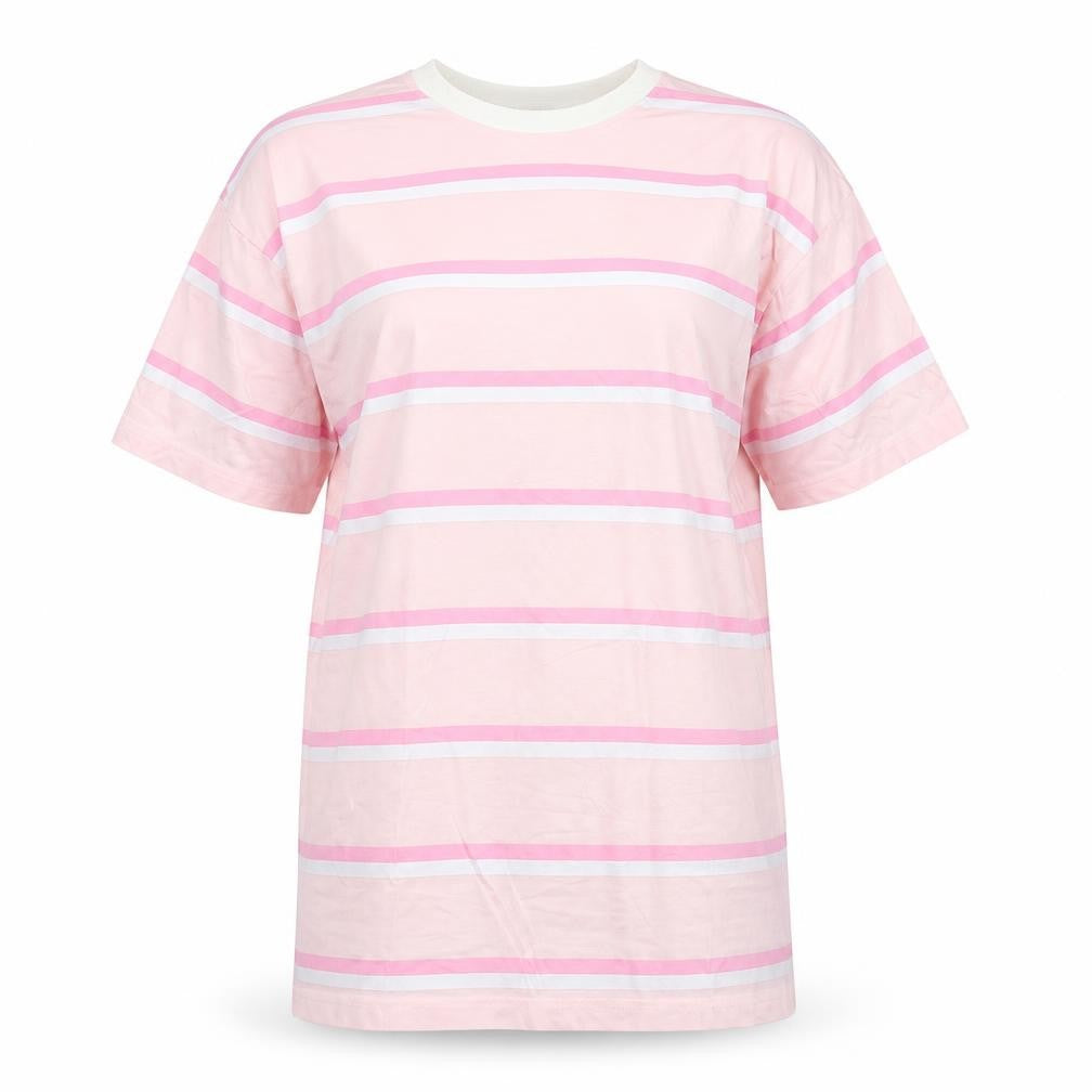 Missguided Womens Pink Striped Polyester T-Shirt Dress  Size 6  Round Neck Pullover