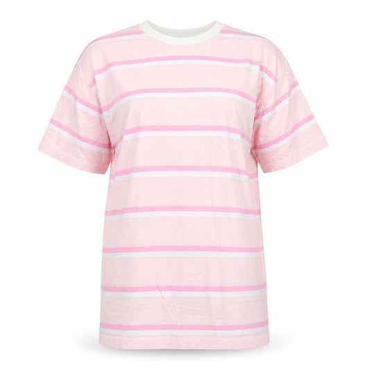 Missguided Womens Pink Striped Polyester T-Shirt Dress  Size 6  Round Neck Pullover