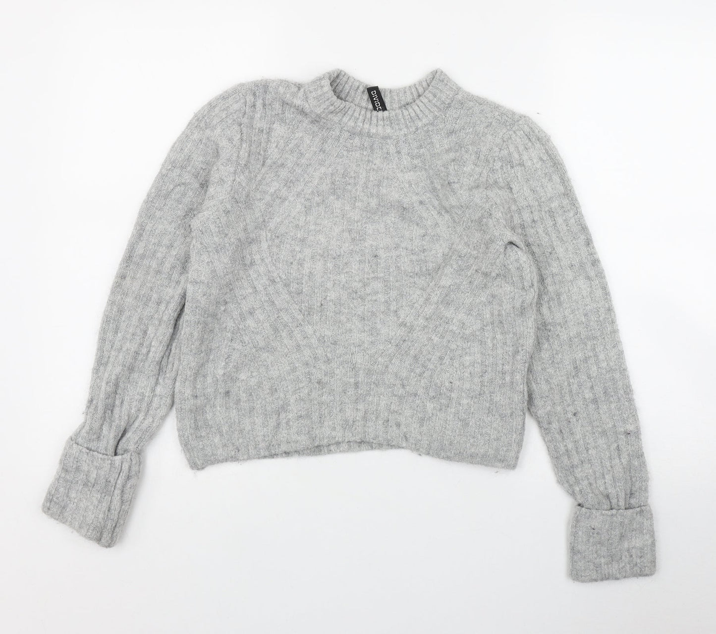 H&M Womens Grey Crew Neck  Acrylic Pullover Jumper Size XS