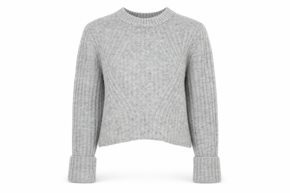 H&M Womens Grey Crew Neck  Acrylic Pullover Jumper Size XS
