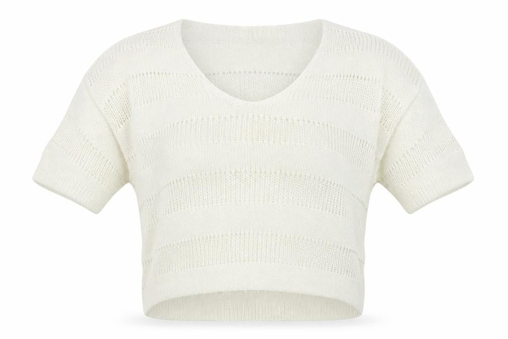 NEXT Womens White V-Neck  Acrylic Pullover Jumper Size 14