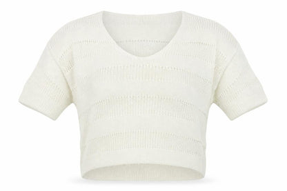 Next Womens White V-Neck  Acrylic Pullover Jumper Size 14