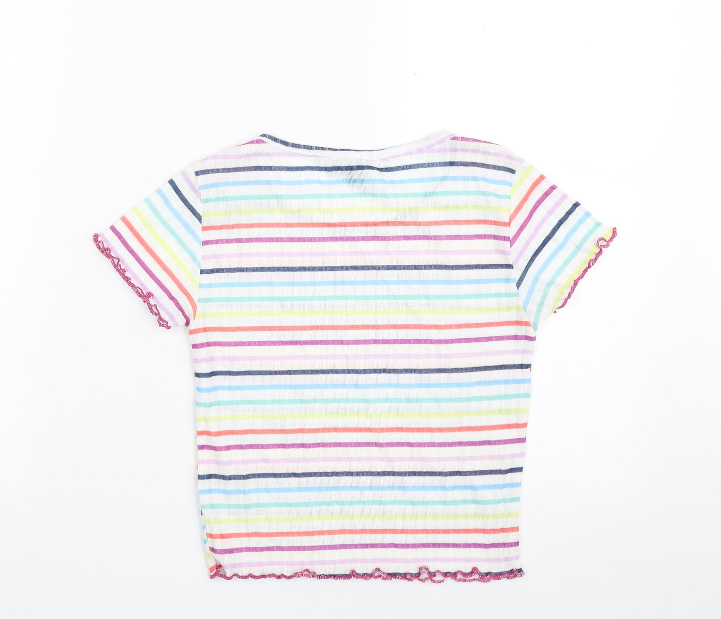 Primark Womens Multicoloured Striped Polyester Pullover Sweatshirt Size 8  Pullover