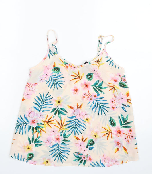 Atmosphere Womens Pink Floral Polyester Camisole Blouse Size 6 V-Neck