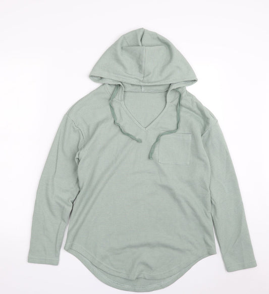 SheIn Womens Green  Polyester Pullover Hoodie Size 10  Pullover