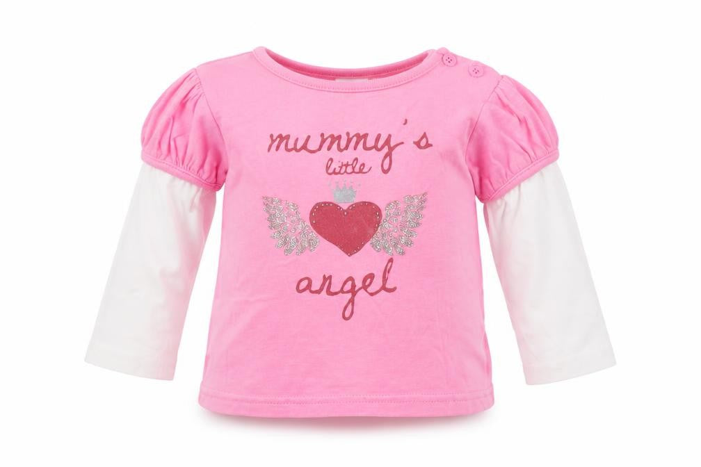 Blue Zoo Girls Pink  100% Cotton Basic T-Shirt Size 9-12 Months Round Neck Pullover - Mummy's Little Angel