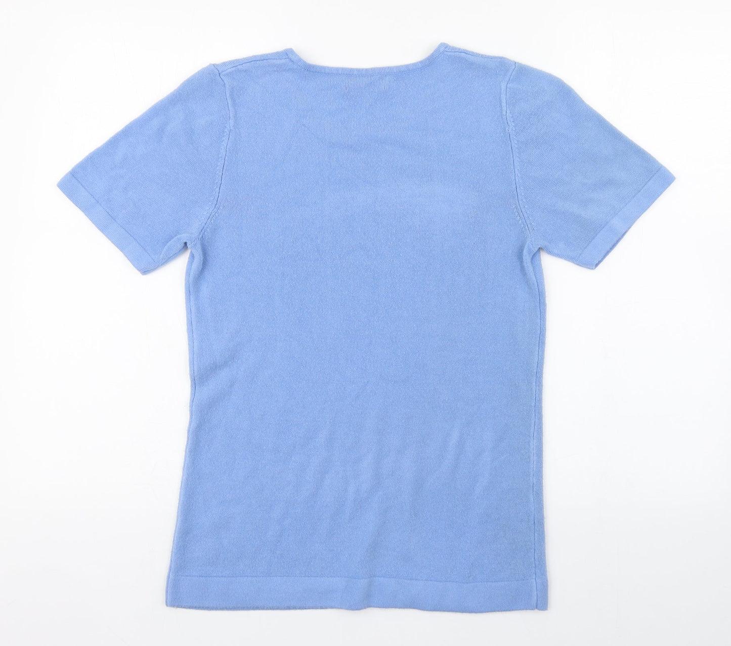 Papaya Womens Blue Round Neck  Acrylic Pullover Jumper Size 10
