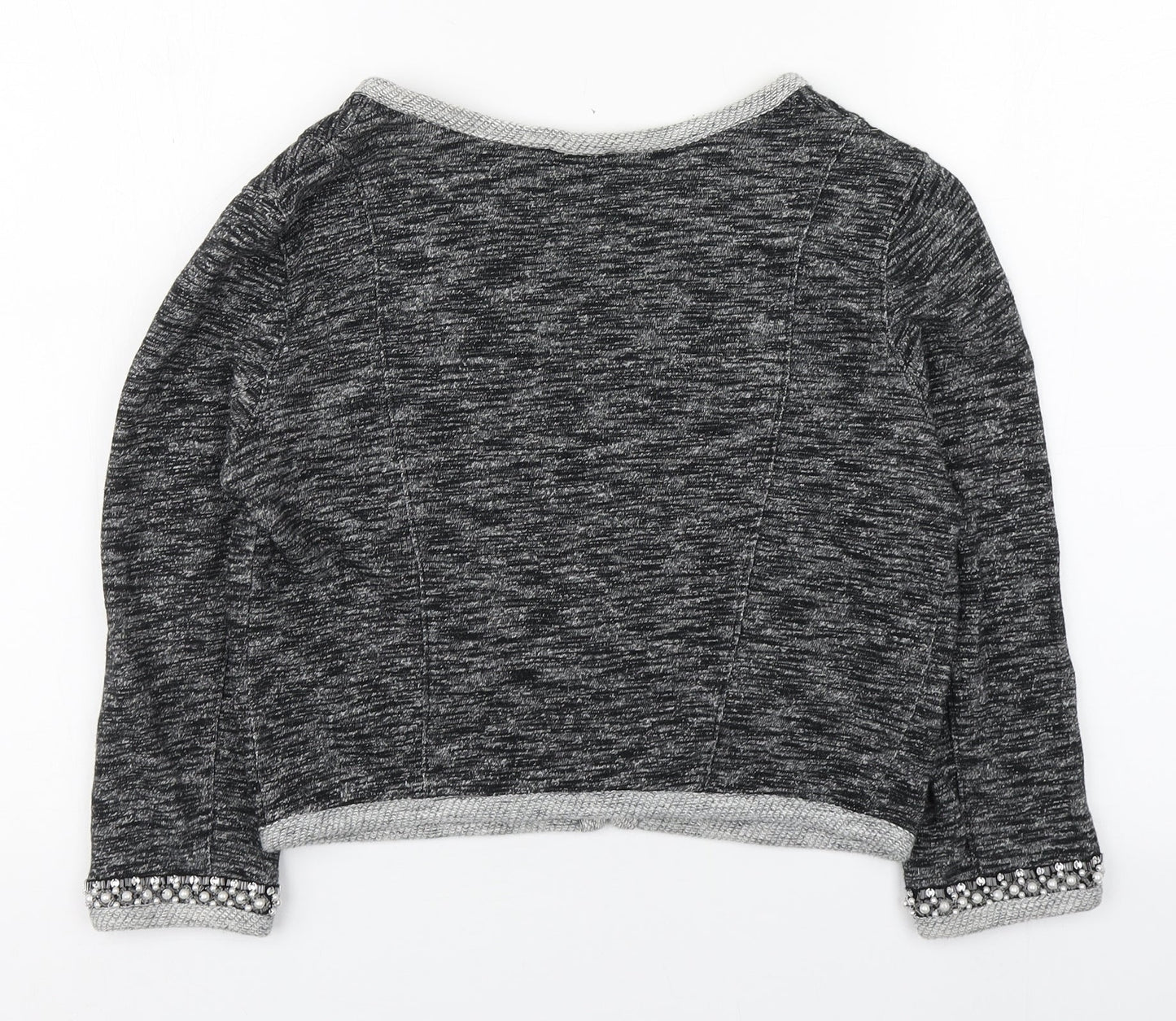 Express Womens Grey Round Neck  Cotton Cardigan Jumper Size XS
