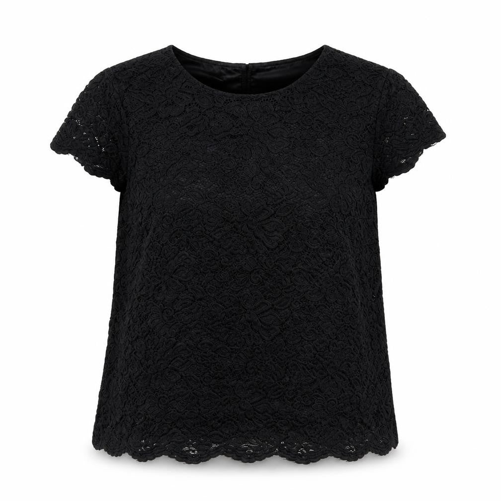 Philosophy Womens Black  Nylon Basic Blouse Size M Round Neck