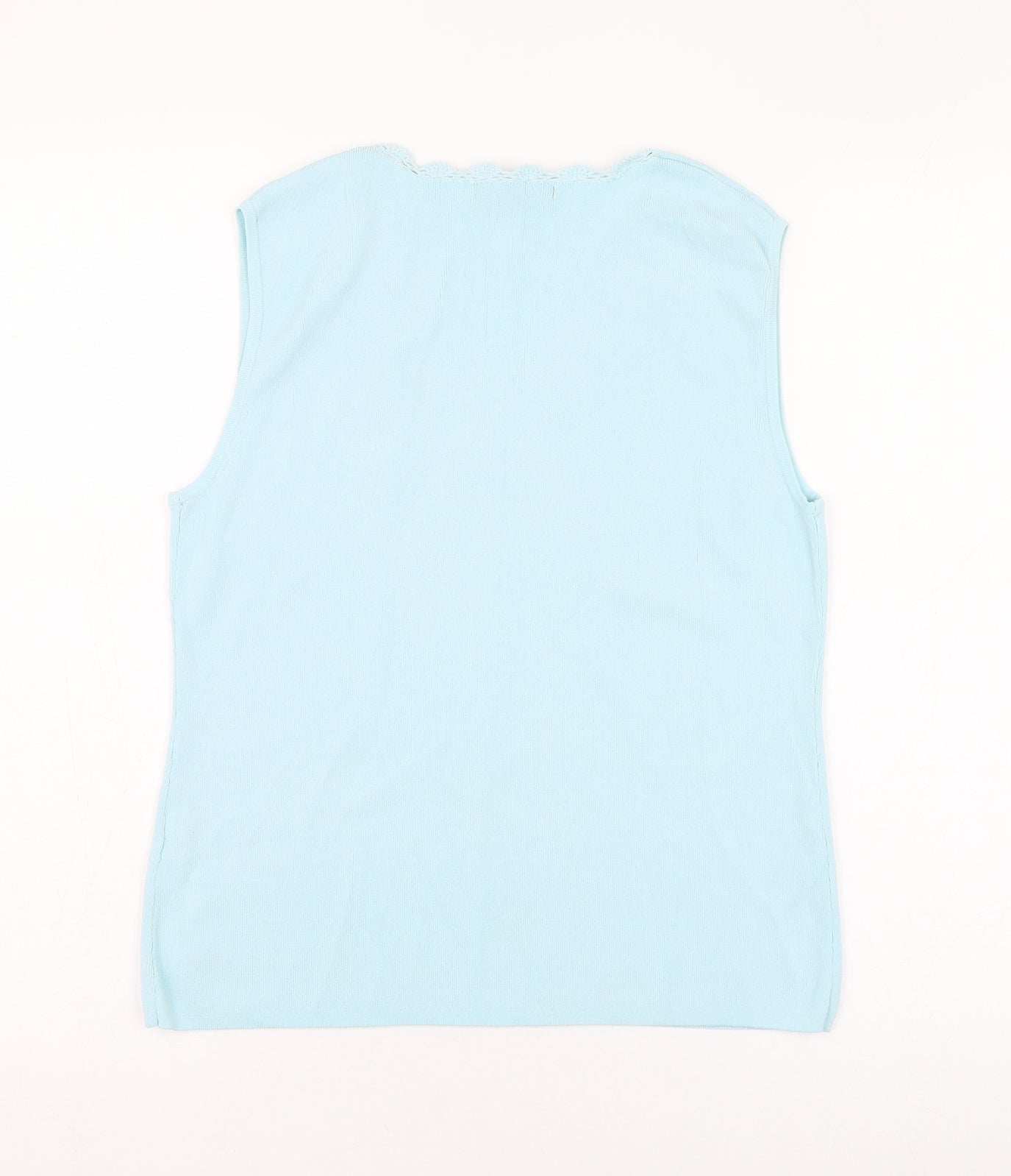 Style Collection Womens Blue  Viscose Basic Tank Size M V-Neck