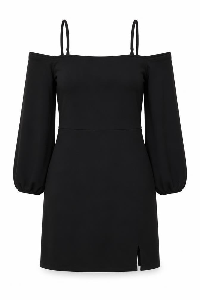 Nakd Womens Black  Polyester Pencil Dress  Size M  Square Neck Pullover