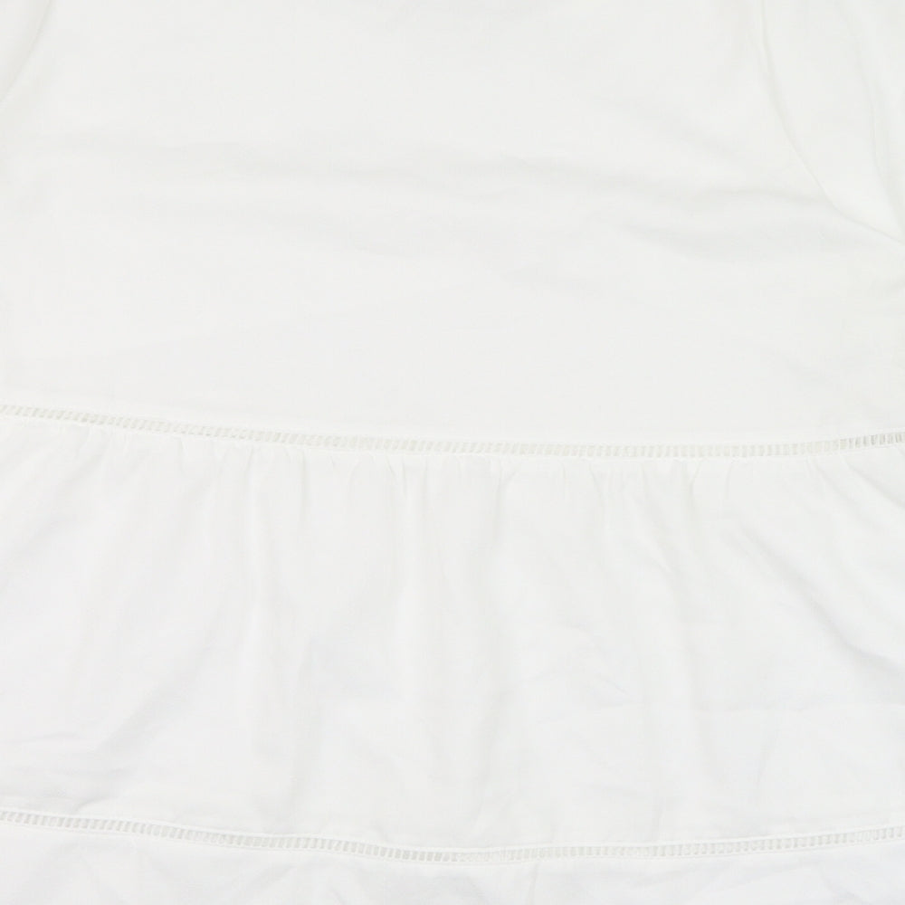 SheIn Womens White  Polyester Basic Blouse Size XL Round Neck