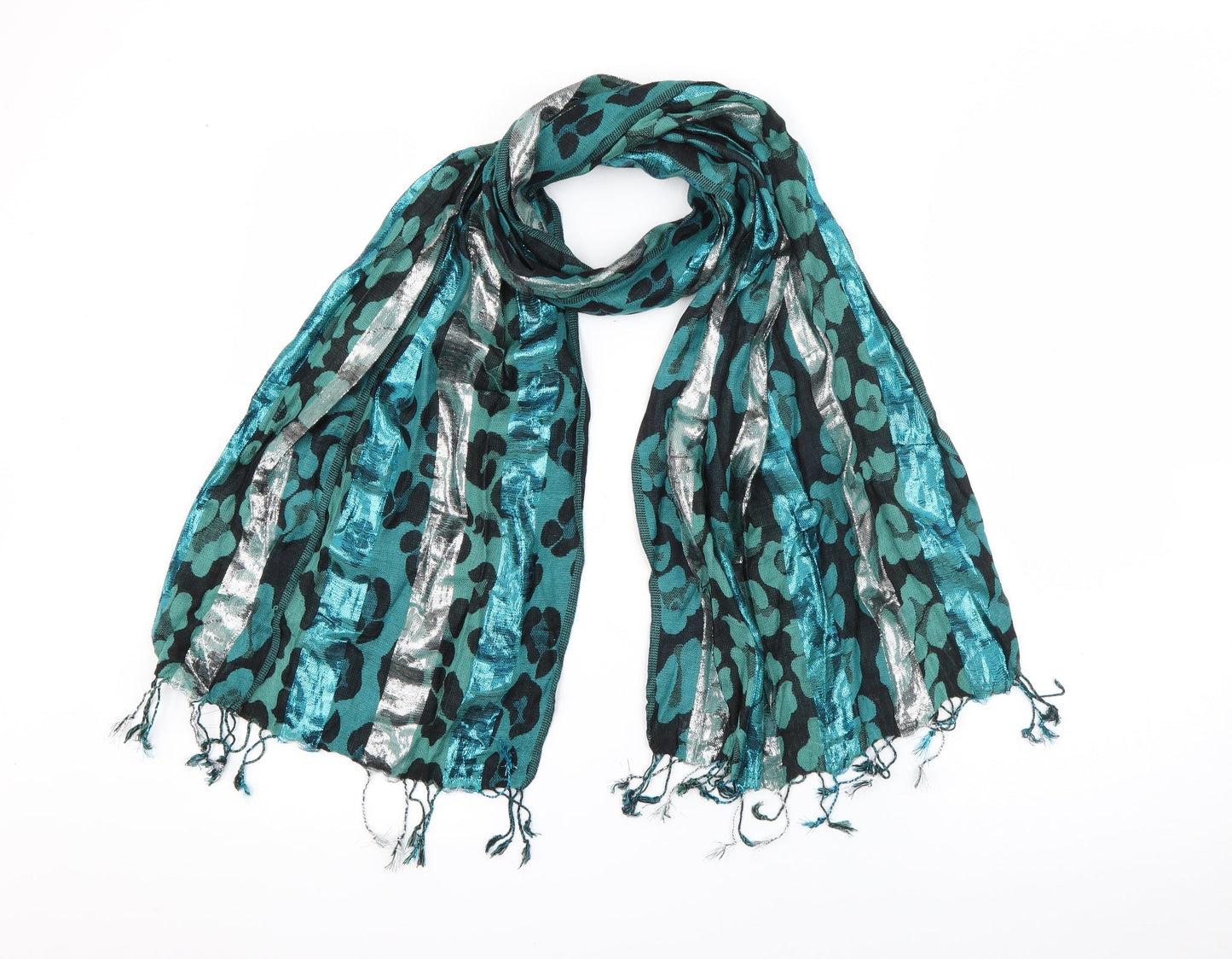 M&Co Womens Blue Geometric Viscose  Scarf