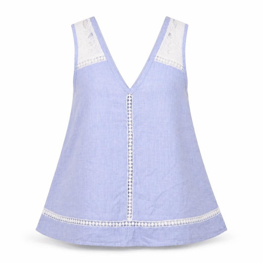 River Island Womens Blue  Cotton Camisole Tank Size 10 V-Neck