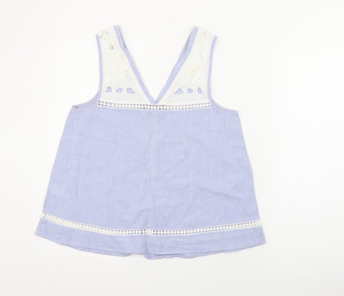 River Island Womens Blue  Cotton Camisole Tank Size 10 V-Neck