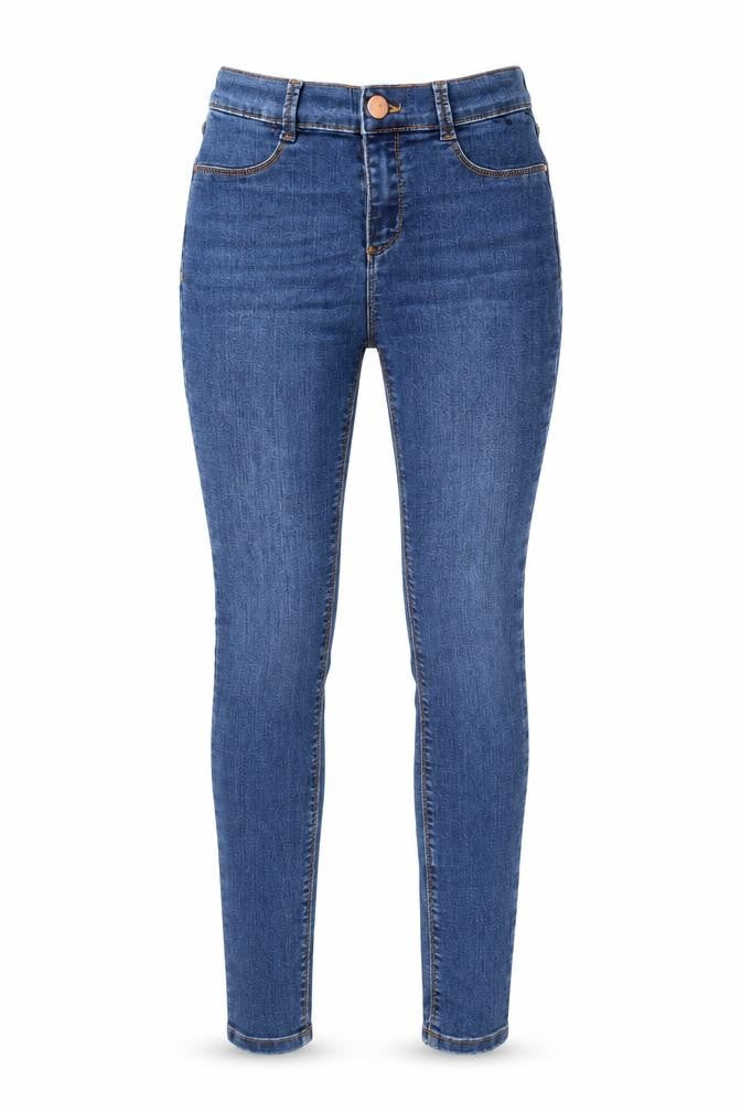 Dorothy Perkins Womens Blue  Cotton Skinny Jeans Size 8 L28 in Regular Button