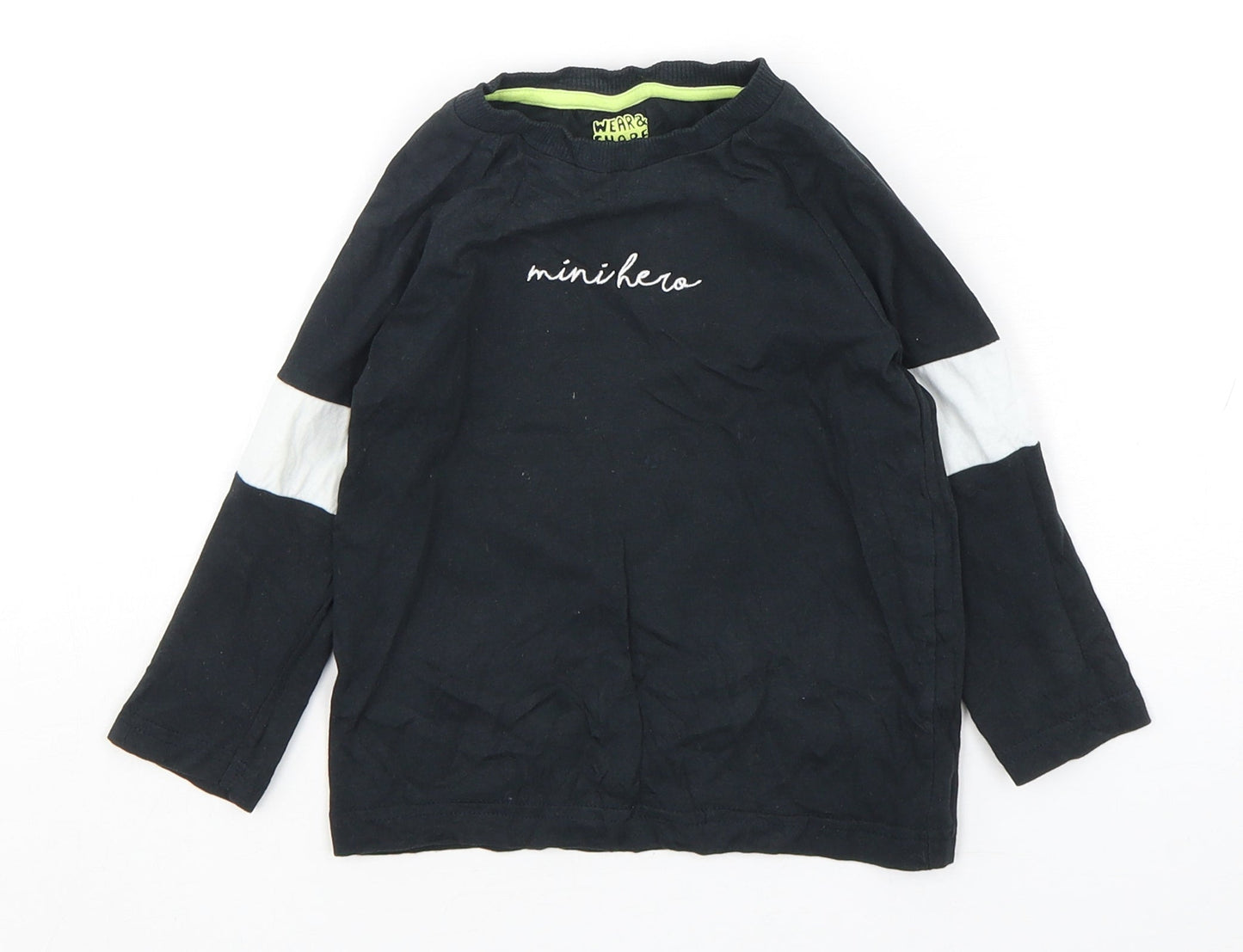 F&F Boys Multicoloured  Cotton Basic T-Shirt Size 18-24 Months Round Neck Pullover