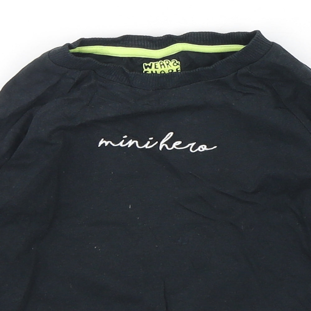 F&F Boys Multicoloured  Cotton Basic T-Shirt Size 18-24 Months Round Neck Pullover