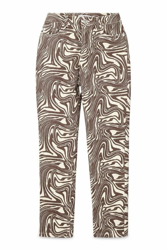 Denim Co Womens Multicoloured Geometric Cotton Straight Jeans Size 6 L28 in Regular