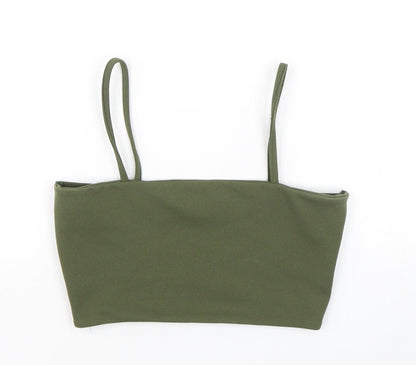 Parisian Womens Green  Polyester Cropped Tank Size 10 Off the Shoulder